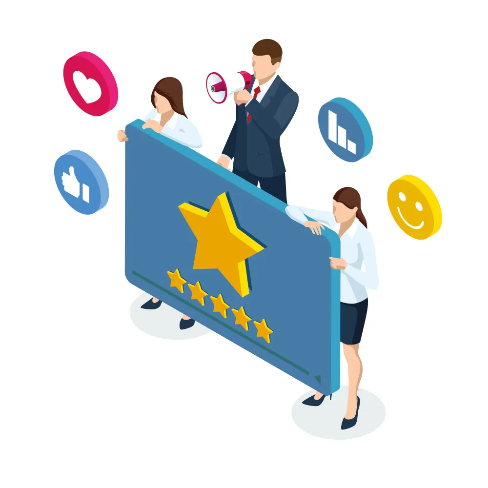 Team präsentiert 5-Sterne-Bewertung für Google-Bewertungen-Löschung